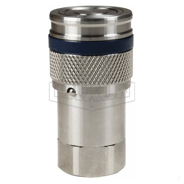 DQC HT Flushface Female Coupler, 3/4-14 Nominal, Female BSPP, 316 SSss Steel